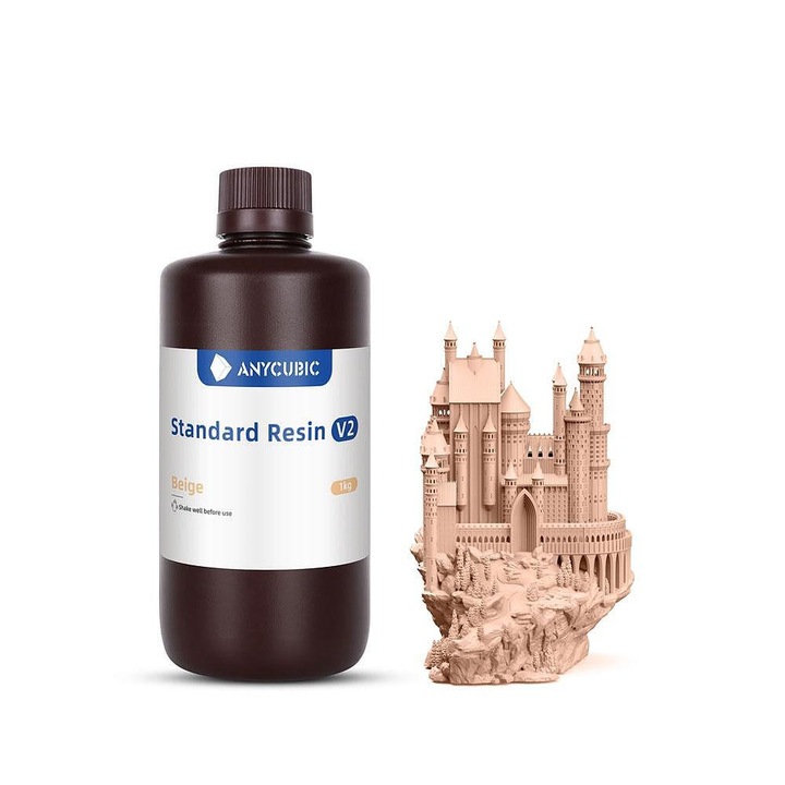 Anycubic Standard V2 fotopolimer gyanta, UV gyanta, 365-405 nm, 1kg, testszínű