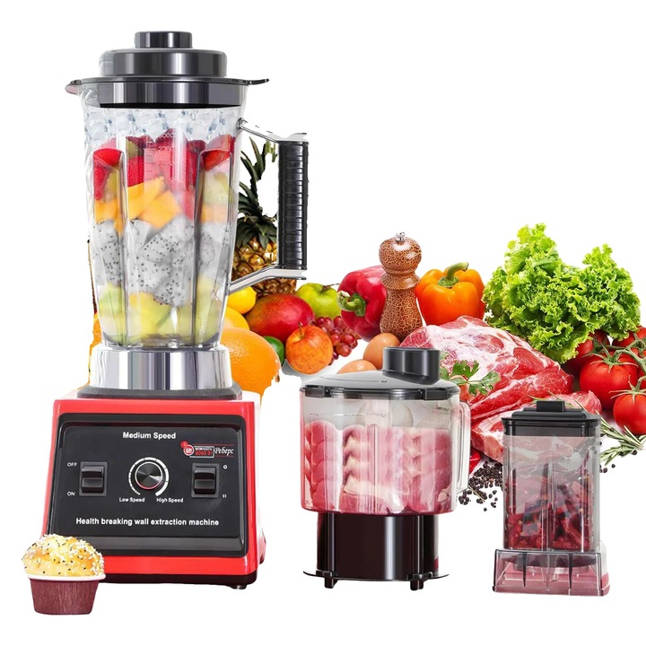 Blender, 6000W, 2.5L, 9 viteze, cutite 4, priza EU, 220V