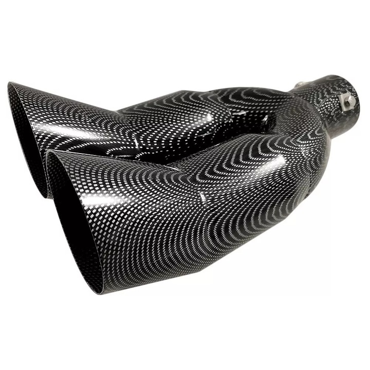 Ornament Toba Esapament Universala Ornament Teava Esapament Sistem De Evacuare Teava De Evacuare Toba Sport Dublu Otel Inoxidabil Carbon 38mm 50mm