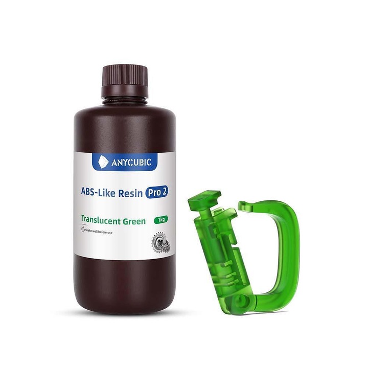 Anycubic ABS-Like PRO 2 fotopolimer gyanta, UV gyanta, 365-405nm, 1kg, átlátszó zöld