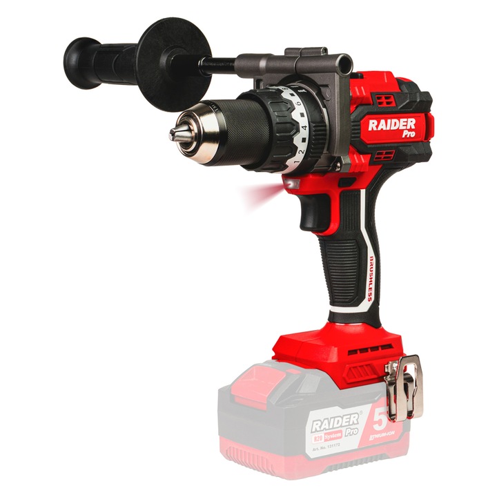 Ударна Бормашина Raider RDP-PBID20, R20, безчеткова, 2-скорости, 13mm, 160Nm, Без Батерия и Зарядно