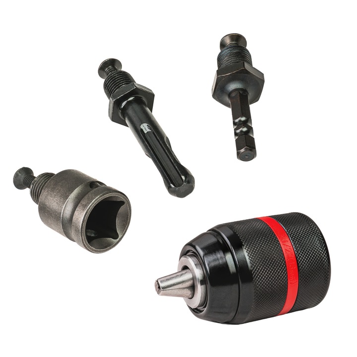 Патронник за бормашини Raider 1/2", 13mm, метален, SDS+, HEX1/4"M, квадрат1/2"F