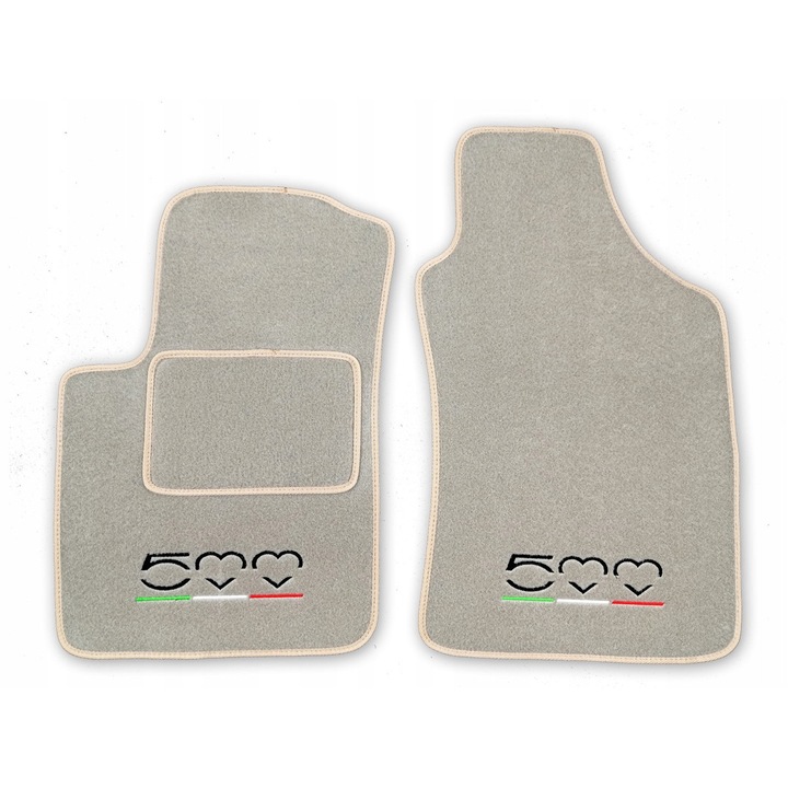 Covorase auto, Lasota, model EKSTRA, catifea, bej, pentru Fiat 500 (2007 - ...)