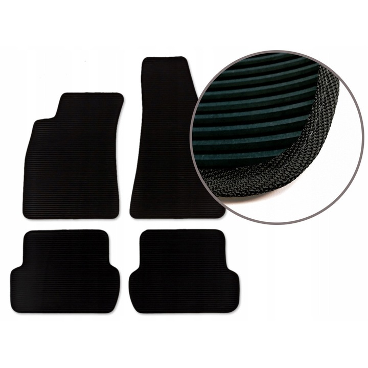 Set covorase auto Lasota pentru Alfa Romeo Giulietta (2010 - ...), cauciuc, 3-4mm, negru