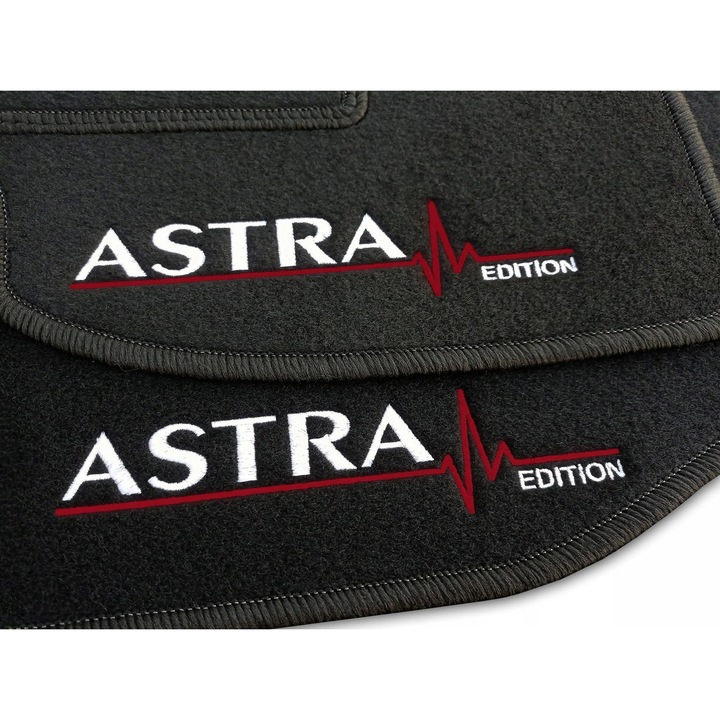 Autószőnyeg, Lasota, készlet, Opel Astra H (2004-2014) típushoz, 1750 g/m2, fekete színű, rögzítőkkel.