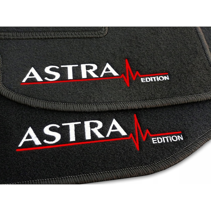 Covorase auto Lasota set, pentru Opel Astra G (1998-2009), 1750 g/m2, culoare neagra, cu stopere inclus.