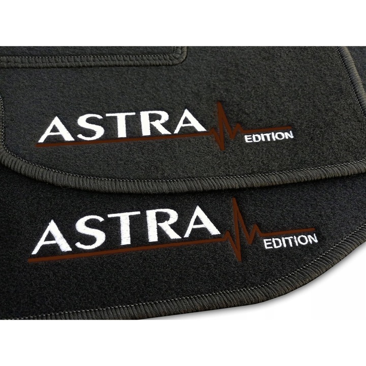 Covorase auto Lasota set, pentru Opel Astra J (2009-2015), 1750 g/m2, culoare neagra, cu stopere