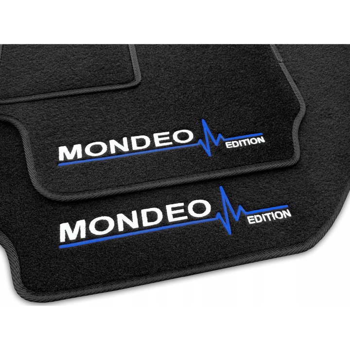 Covorase auto, Lasota, set, pentru Ford Mondeo MK V (2014 - ...), cu haft albastru, 1750 g/m2, 0,5 cm