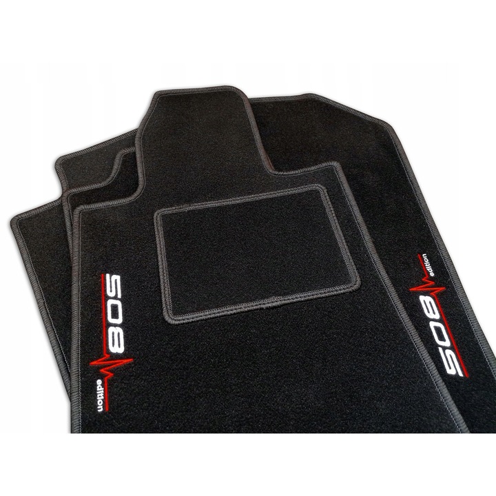 Covorase auto Lasota set 2x, pentru Peugeot 508 I (2011-2018), negru, 1750 g/m2, cu broderie 508 Edition