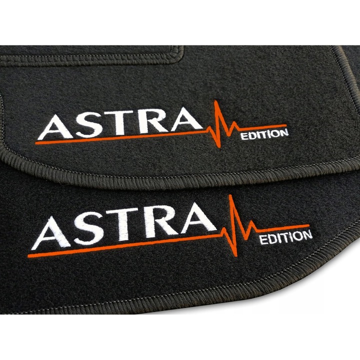 Covorase auto Lasota, Opel Astra J (2009-2015), set, negru, 1750 g/m2, 0,5 cm grosime