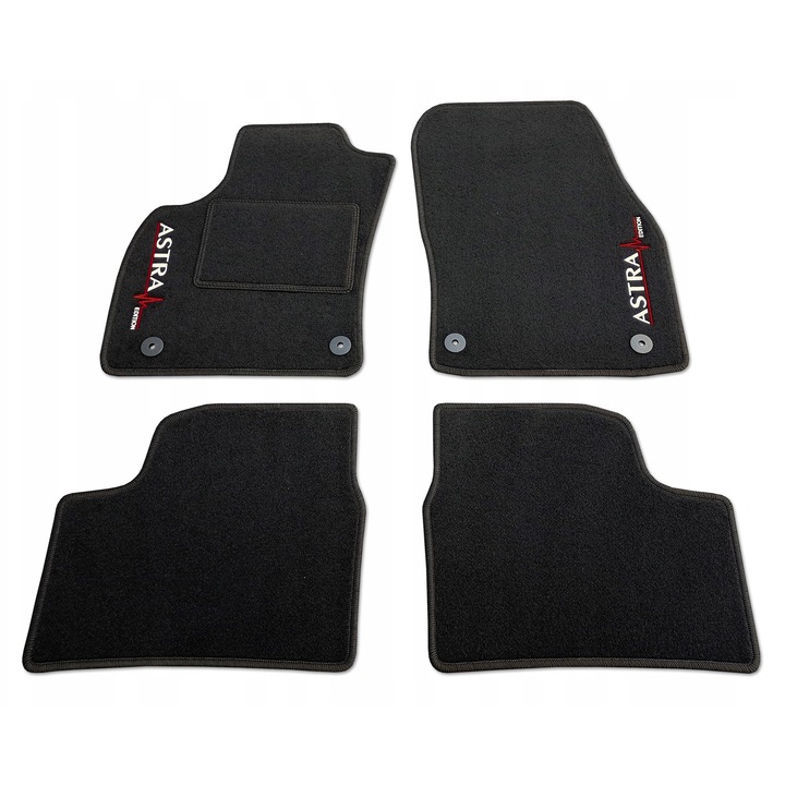 DYWANIKI WELUROWE OPEL ASTRA J (2009-2015) CZARNE 2x Astra EDITION