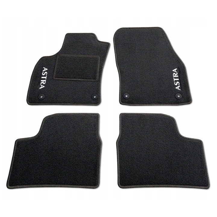 DYWANIKI WELUROWE OPEL ASTRA K (2015-...) CZARNE 2x Astra LASOTA
