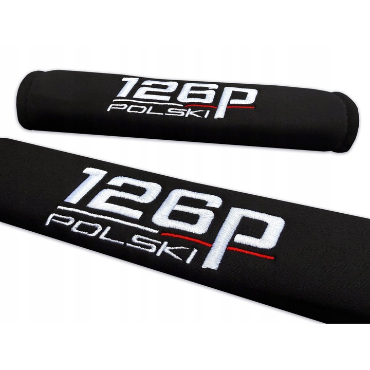 Калъф за предпазен колан, Ласота, черен, 2 броя, за Fiat 126p