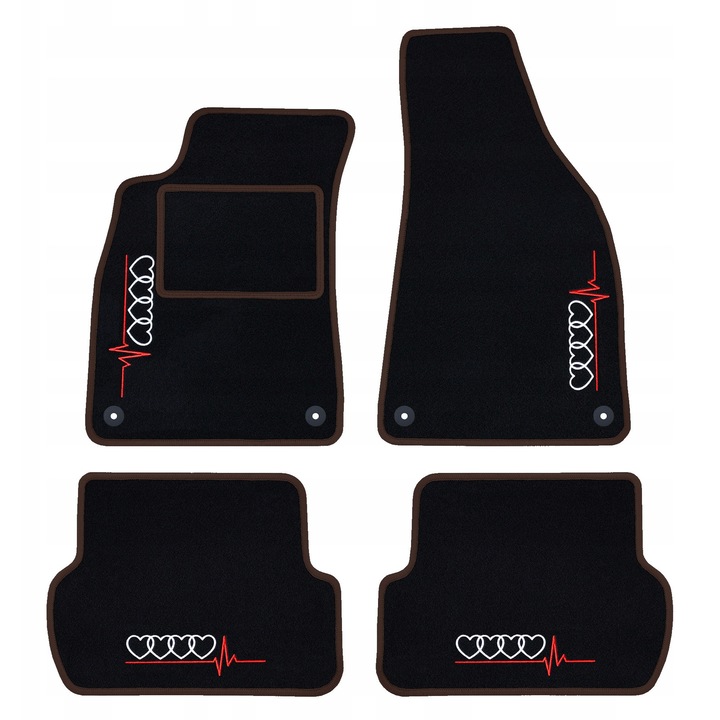 Covorase auto Audi 80 B4 (1991-1996), set 4 bucati, negru, cu broderie