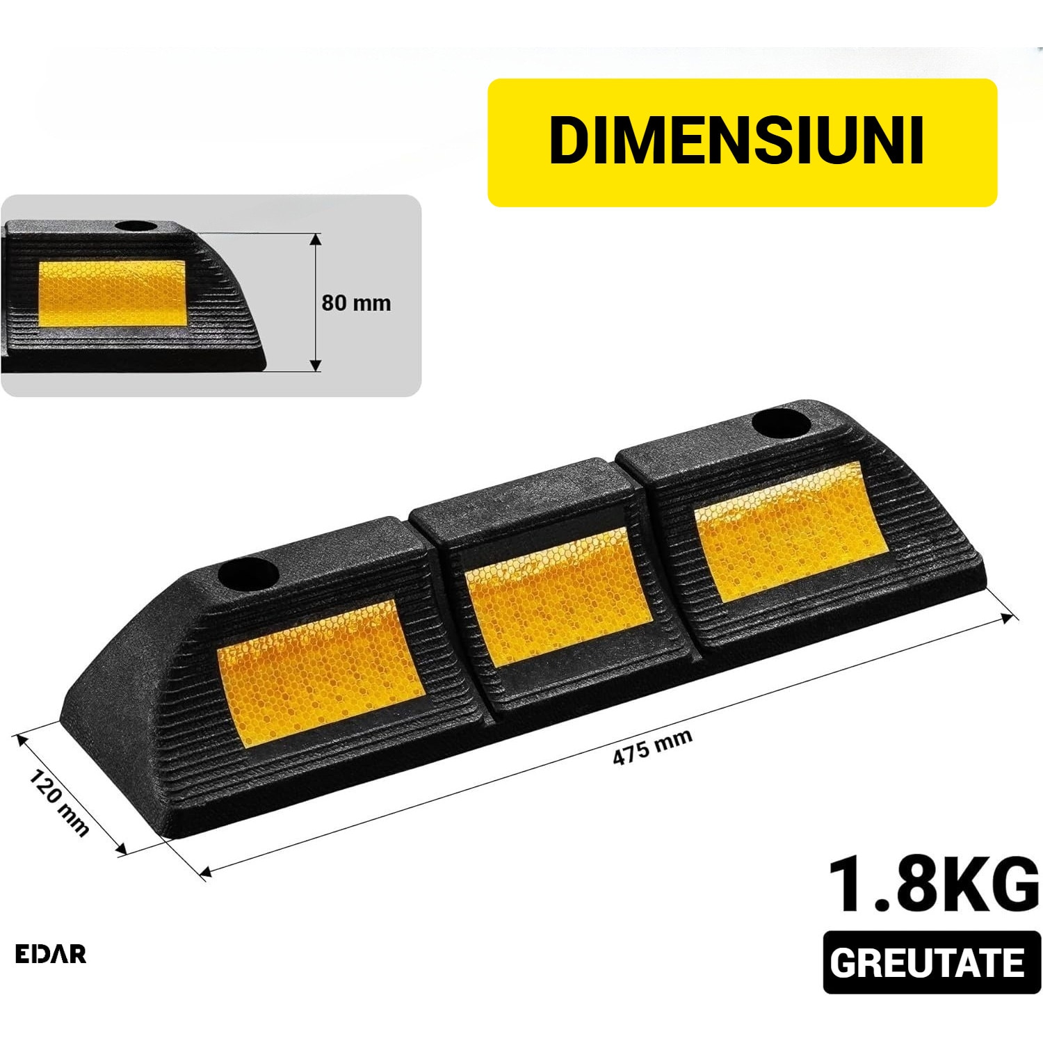 Set 2x Opritor Roti EDAR, Blocare Roti si Delimitare Loc Parcare ...
