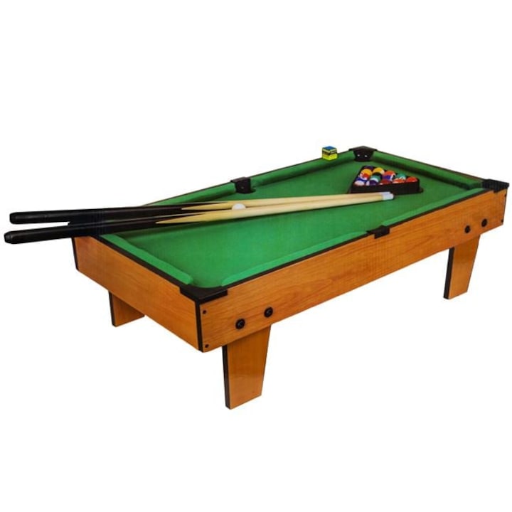 Masa de biliard ELITECOMMERCEMARKET, lemn, 75x41x16.5 cm, cu accesorii incluse, culoare verde