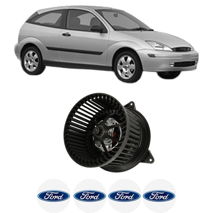 Ventilátor fűtőtest utastér FORD FOCUS I (DAW, DBW) 1998-2007-től, autó, 4x autómatrica FORD-dal