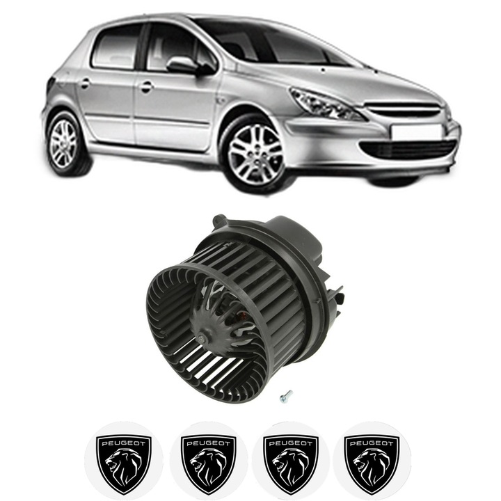 Ventilator Aeroterma Habitaclu PEUGEOT 307 (3A/C) din 2000-2012, auto, 4x Stickere Auto cu PEUGEOT