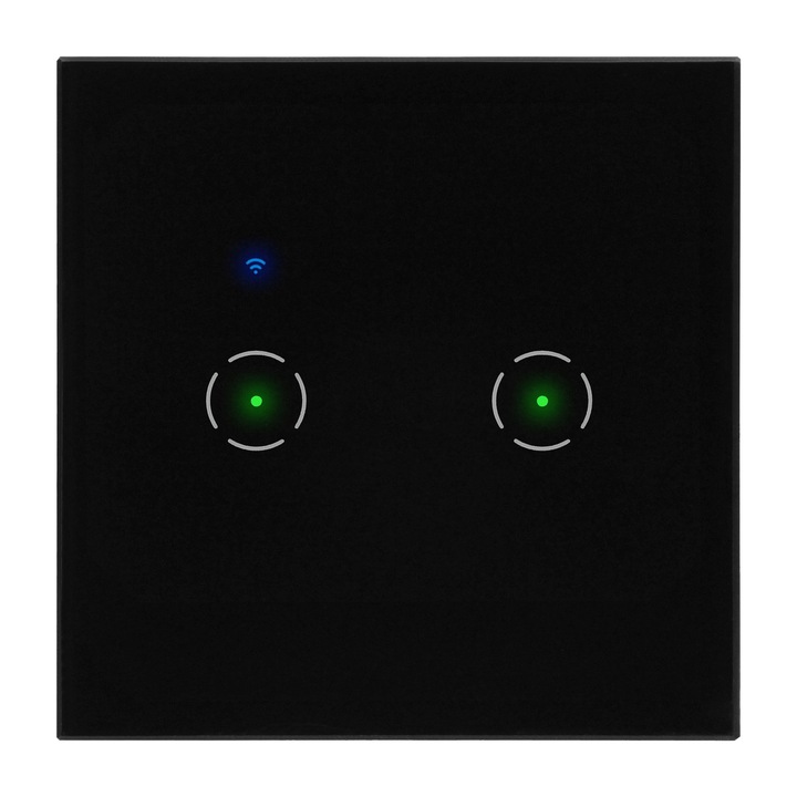 Comutator subtire dublu Wi-Fi ORNO, negru