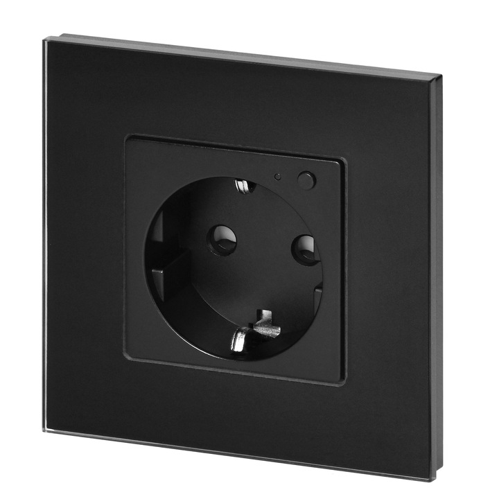 Prize Schuko Tuya Smart Wi-Fi, negru