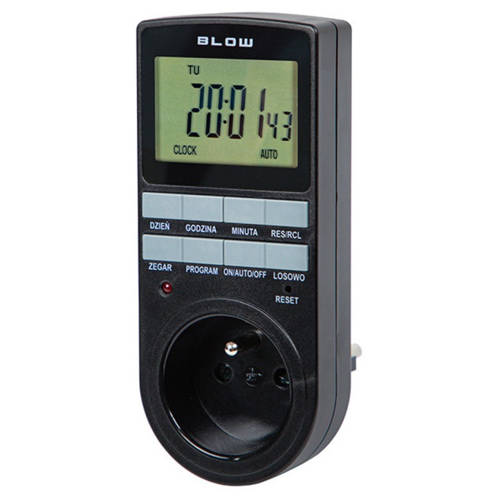 Programator digital, BLOW, 16A, 3680W, negru