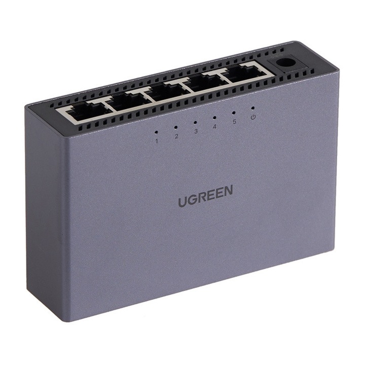 Switch UGREEN CM633 5-porturi Gigabit Ethernet, 10/100/1000 Mbps, negru