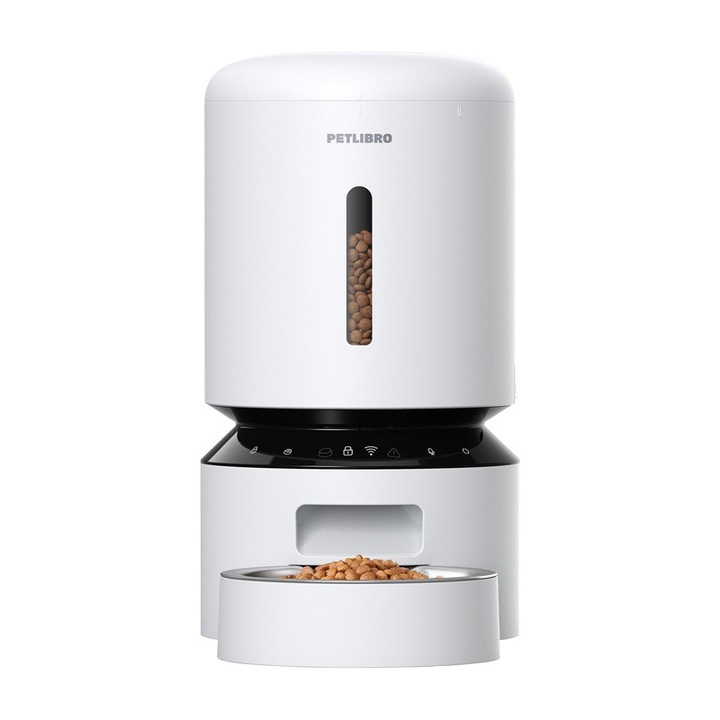 Dispenser smart hrana pentru animale de companie Petlibro Granary, WiFi, Aplicatie Dedicata, 5L, Alb