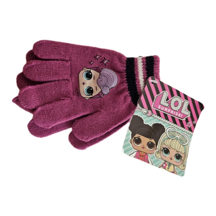 Manusi copii, LOL Surprise, fiolet, ONE SIZE, 97% acril, 3% elastan