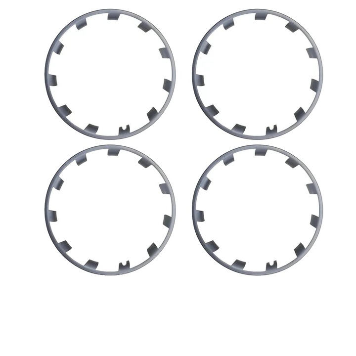 Protectii pentru Jante, 4 Piese, Material Plastic, Gri Arma