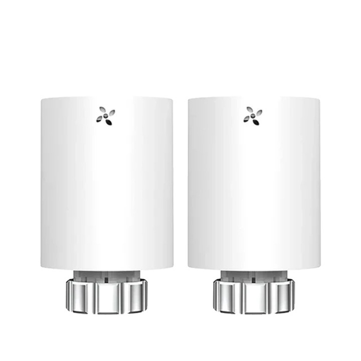 Termostat, ZigBee compatibil, control temperatura programabil, set 2 bucati, alb