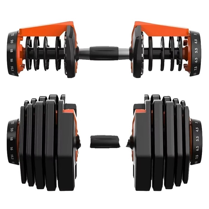 Haltere ajustabile, 40KG, design compact, greutate variabila 10-90 lbs