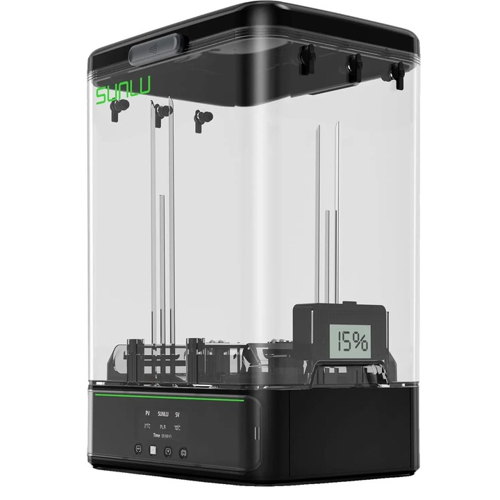 Cutie de uscare filament, Sunlu, design stivuibil, control optim al umiditatii, negru, 278x208x396mm