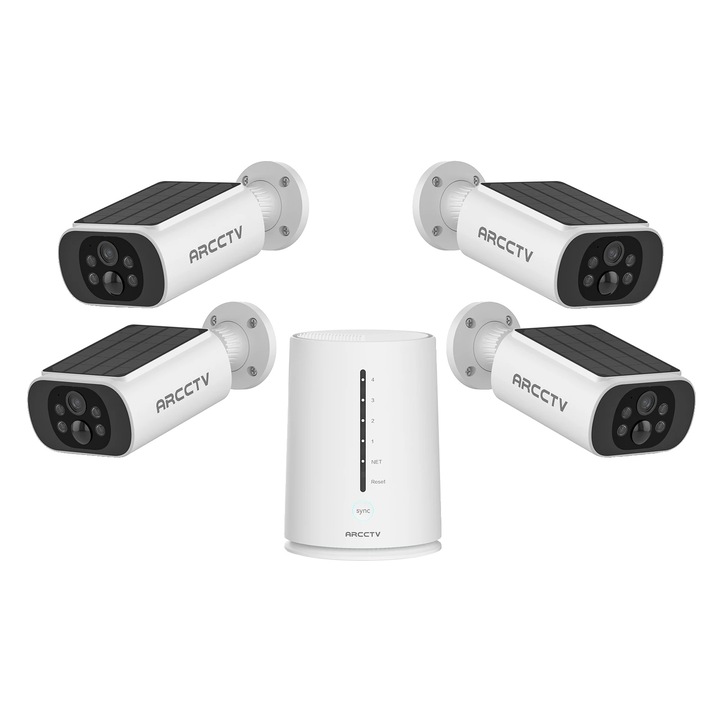 Kit Supraveghere 4 Camere 8MP (4K) IR 30m Microfon, exterior, inregistrare 5MP, extensibil la 8, Complet + HDD1TB, acces mobil, noapte/zi, OOGIS™ K5MX4EBA-10