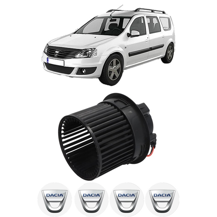 Ventilator Aeroterma Habitaclu DACIA LOGAN MCV II din 2013-2015, auto, 4x Stickere Auto cu DACIA