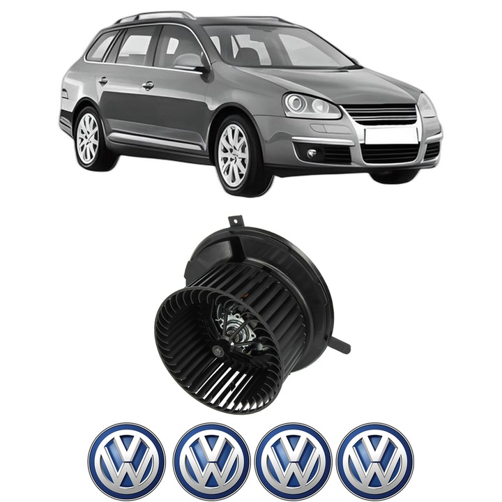 Ventilator Aeroterma Habitaclu Volkswagen GOLF V Variant (1K5) din 2007-2009, auto, 4x Stickere Auto cu Volkswagen