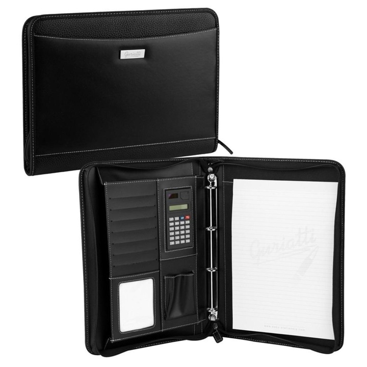 Mapa conferinta A4, Piele ecologica, Negru