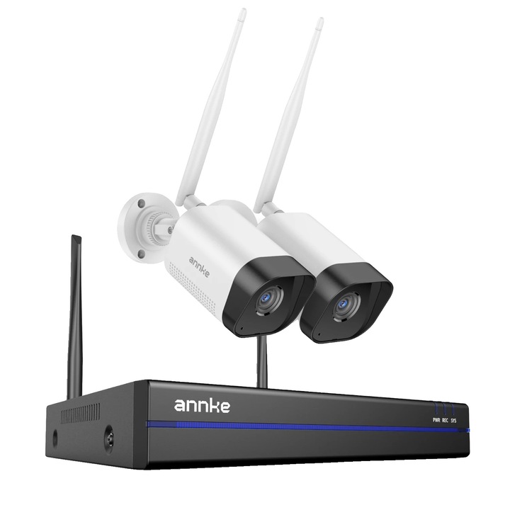 Megfigyelő készlet, 16 csatornás NVR, 2 kamera, 8MP, 100 láb éjjellátó, 4T