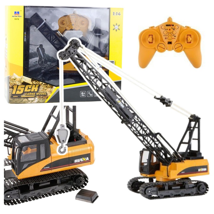 Macara RC HUINA 1:14, 15 canale, efecte luminoase si sonore, 30x17x67cm