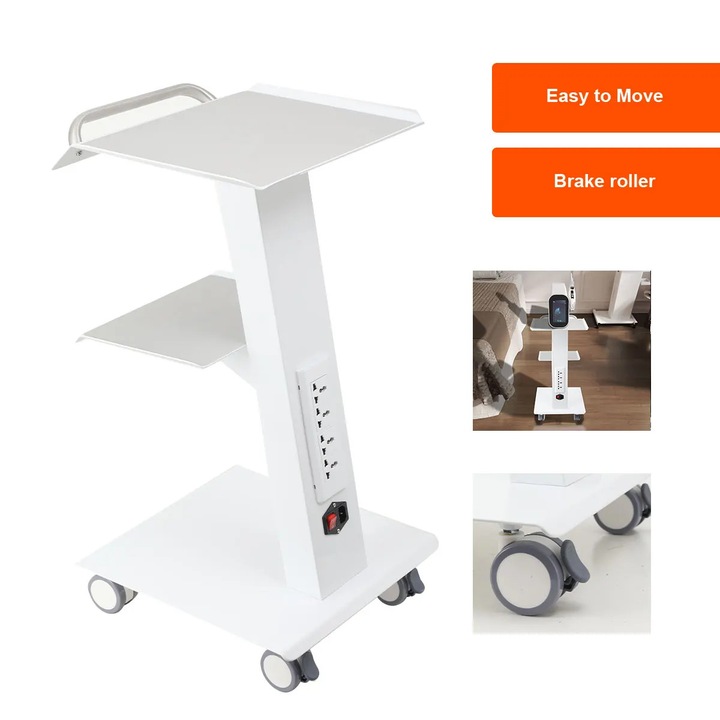 Carucior profesional, 3 etaje, 4 prize, dimensiuni 400x360x770mm, alb