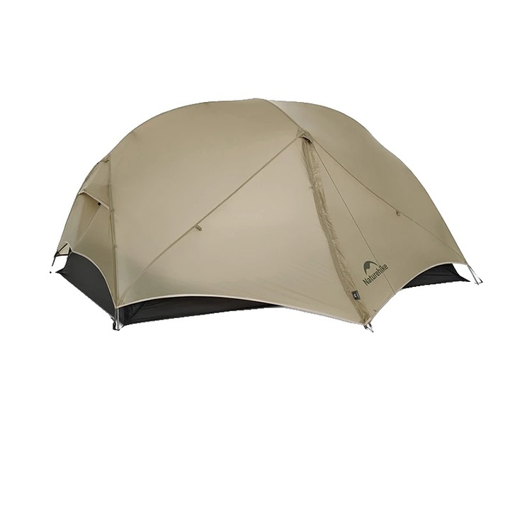 Cort camping, ultralight, impermeabil, 2 persoane, 60+135x210x100cm, maro