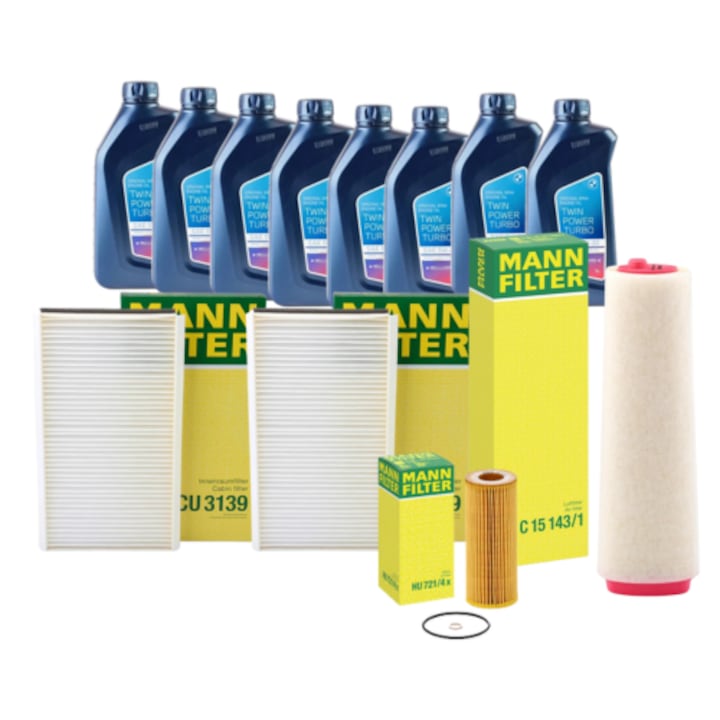 Pachet Revizie Ulei BMW + Filtre Mann pentru BMW Seria 5 E60/E61 - tip motor M57N2