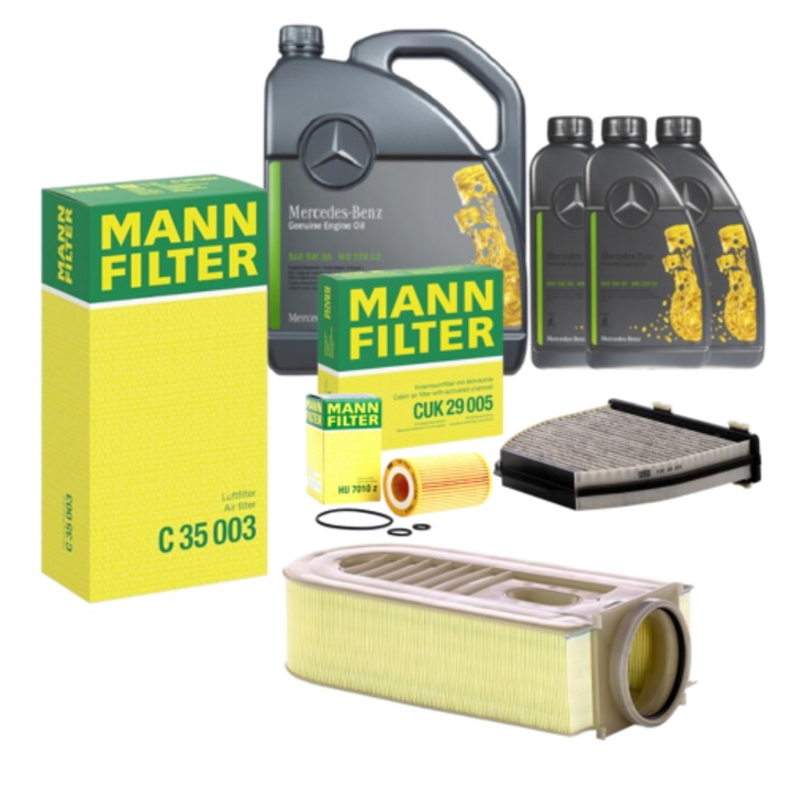 Pachet Revizie Ulei Mercedes Benz + Filtre Mann pentru Mercedes E220CDI W212 170cp