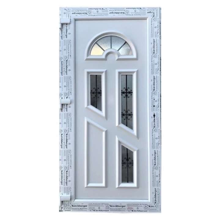 Usa simpla Flower black 90x210 - Alb