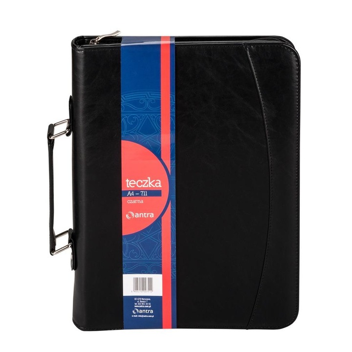 Dosar A4 ANTRA cipzárral, belső borító, fekete