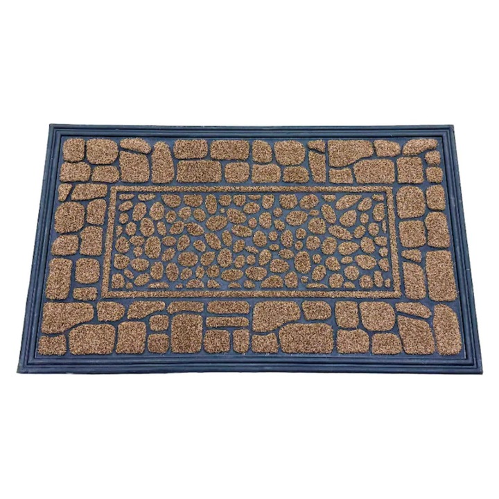 OPTIM DEKO bejárati szőnyeg, gumi és polietilén, 75x45cm, Sötétbarna