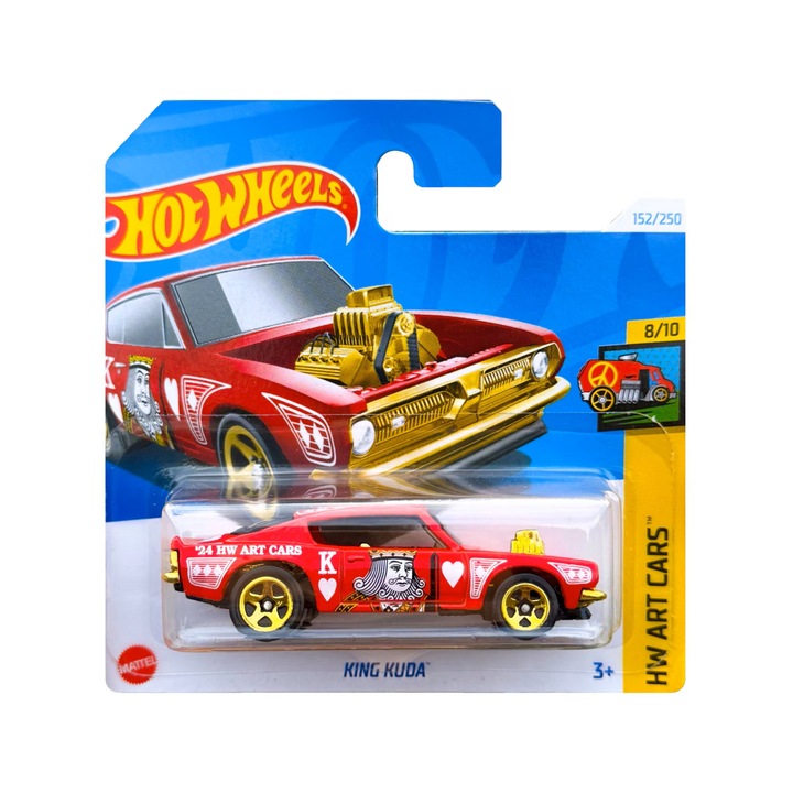 Kisautó Hot Wheels King Kuda, piros, 1:64