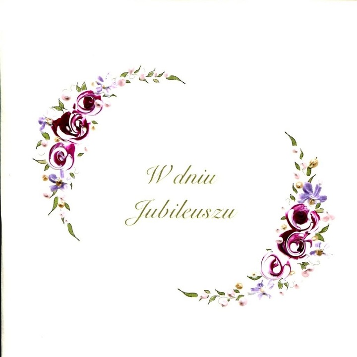 Felicitare set, MAK, Karnet Jubileusz Kwadrat J02, bialy, 200 g/m2