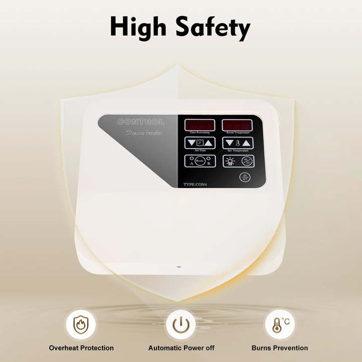 Controler digital pentru sauna, 3-9KW, 220-240V, 40-105°C, dimensiuni 24.5x21.5x8cm