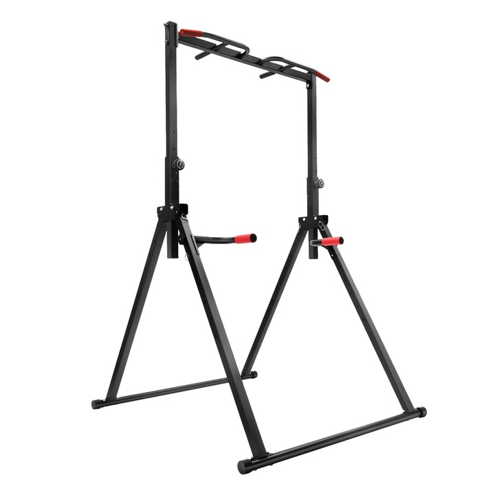 Bara de tractiuni / bara orizontala, Bara de antrenament reglabila, Sarcina 200 kg, 175–230 cm, Otel carbon, Pentru acasa si scoli, Negru