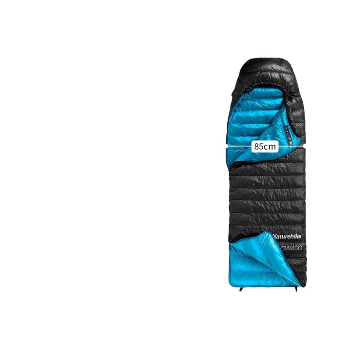 Sac de dormit, CW400, design usor, izolatie pentru vreme rece, negru, L